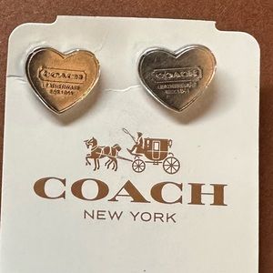 Coach 925 sterling heart shaped earring